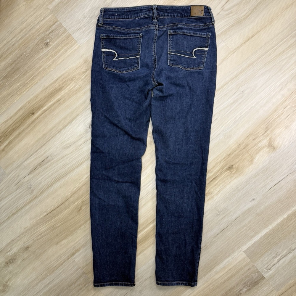 American Eagle Womens Skinny Jeans 8 Regular Dark Wash AEO Denim Super Stretch
